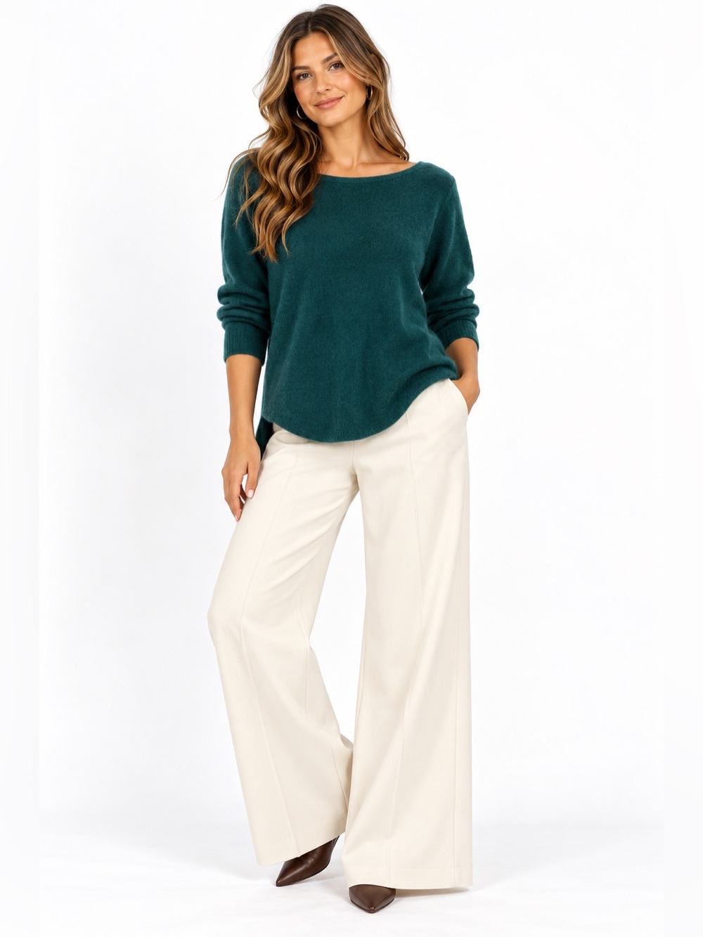 Charter Club Luxury 100% Cashmere Teal Boatneck Sweater Petite Small